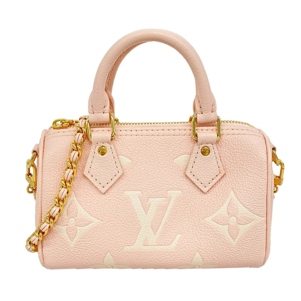Louis Vuitton Monogram Empreinte Bicolor Nano Speedy Handbag M14226 Pink 2-wa...